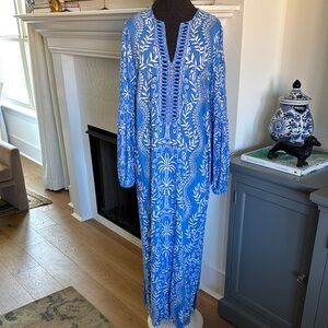 Blue and White Maxi Dress